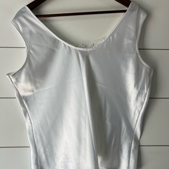 Vintage Escape white satin tank cami with lace appliqué. size large - Picture 4 of 4